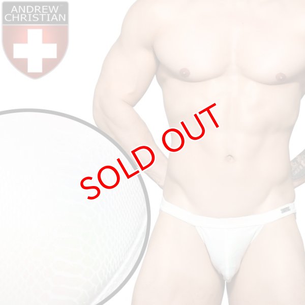画像1: Andrew Christian【アンドリュークリスチャン】  男性水着 ブーメラン ビキニ 競泳パンツSnakeskin Bikini Almost Naked (1)