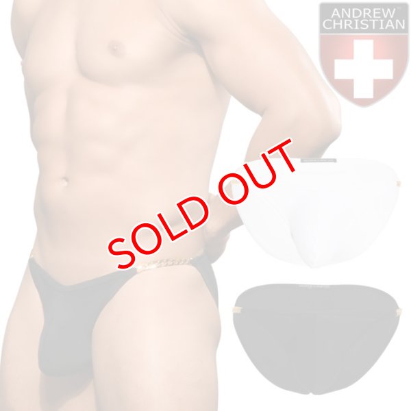 画像1: Andrew Christian【アンドリュークリスチャン】  男性水着 ブーメラン ビキニ 競泳パンツUNLEASHED Chain Bikini Almost Naked(7959) (1)