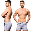 画像2: Andrew Christian【アンドリュークリスチャン】メンズ水着 海パン ブランド ショート丈 スイムショーツ Retro Stripe(7968) (2)