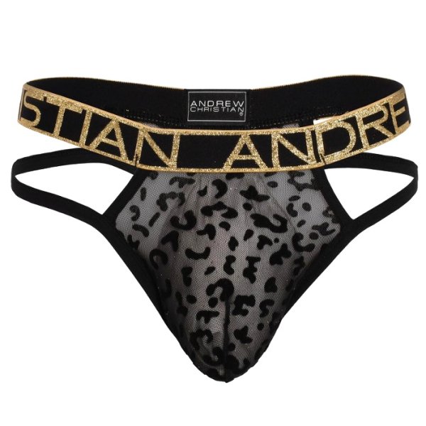 画像7: Andrew Christian【アンドリュークリスチャン】 Sparkle Sheer Leopard ヒョウ柄メッシュTバック Almost Naked (7)
