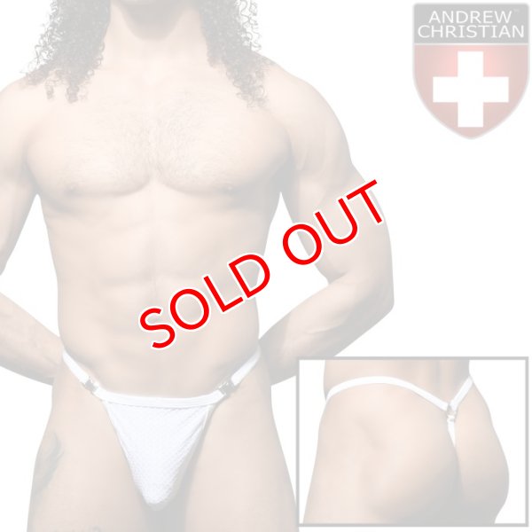 画像1: Andrew Christian【アンドリュークリスチャン】 ジョックストラップ Tバックタイプ 男性用Tバック 男性Tバック メンズTバック  アンクリ PLATINUM バクルTバック ALMOST NAKED (1)