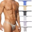 画像1: AeeeYeee メンズ Tバック スケ感のメッシュ生地 3D立体ポーチ G-String G-ストリング ローライズ 極薄軽量 極小男性下着 (1)