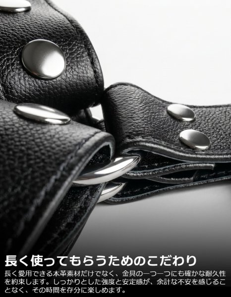 画像5: 本革 チェストハーネス スムースレザー ナッパ調 メンズ レザー ハーネス 牛革 SMBD パンク ロック コスプレ フェティッシュ ステージ衣装 (5)