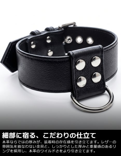 画像6: 本革 チョーカー メンズ レザー 首輪 拘束具 アクセサリー 牛革 パンク ロック コスプレ フェティッシュ SMBD ステージ衣装 (6)