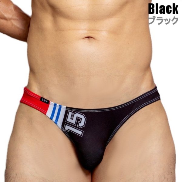 画像3: DM【ディーエム】メンズビキニパンツ ローライズ スポーティ ナンバリング ビキニ 男性用 (男性下着dm3059) (3)