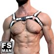 画像1: FS Man【エフエスマン】男性用本革ハーネス Bulldog White メンズ レザーボンテージ パーティ Gogo Fetish衣装 (1)