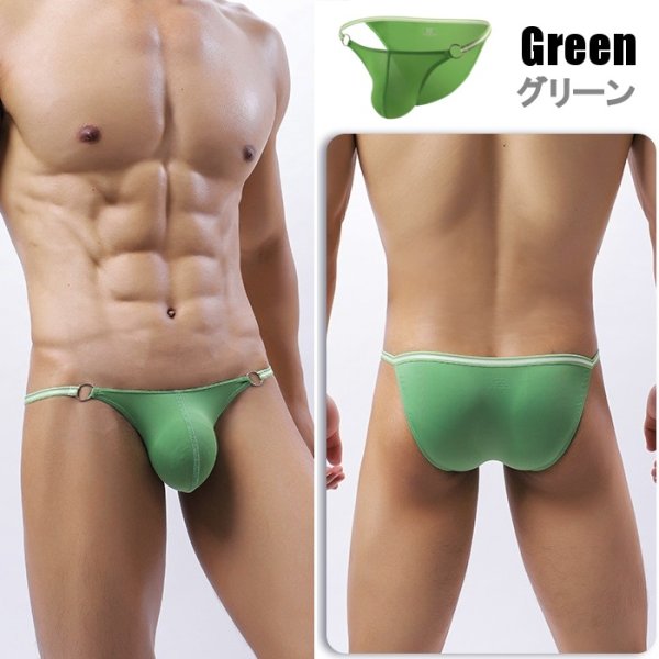 画像10: メンズビキニ ローライズビキニ リングハイレグカットタグレス男性下着 彼氏プレゼント (10)