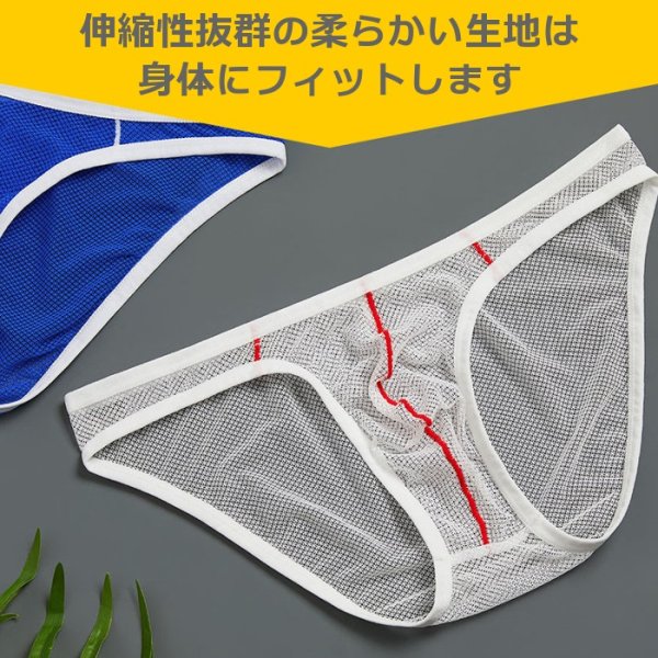 画像5: GTOPX メンズビキニ メッシュ生地 シースルー 男性用ビキニ エロパン 男性下着 (5)
