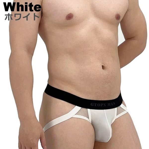 画像2: GTOPX ジョックストラップ ケツ割れ ケツワレ メッシュ生地 部分シースルー ジョックストラップ エロパン 男性下着 (2)