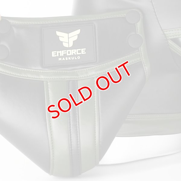 画像7: 【マスクロ】Oバックブリーフ ケツワレ ジョックストラップ レザー風 ENFORCE (7)