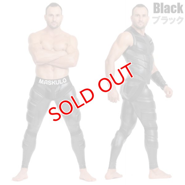 画像2: Maskulo【マスクロ】男性用レギンス ジッパー  レザー風 フェイクレザー ラバー ボンテージ Maskulo マスクロ ジッパー ARMORED (ma-lg200) (2)