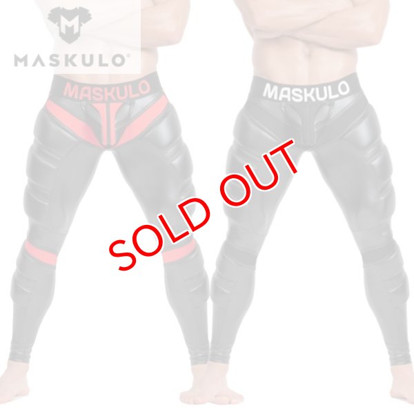 画像1: Maskulo【マスクロ】男性用レギンス ジッパー  レザー風 フェイクレザー ラバー ボンテージ Maskulo マスクロ ジッパー ARMORED (ma-lg200) (1)