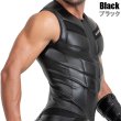 画像4: Maskulo【マスクロ】メンズ ノースリーブ ベスト レザー風 フェイクレザー ラバー ARMORED ZIPPERED VEST (4)