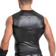 画像10: Maskulo【マスクロ】メンズ ノースリーブ ベスト レザー風 フェイクレザー ラバー ARMORED ZIPPERED VEST (10)