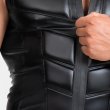 画像13: Maskulo【マスクロ】メンズ ノースリーブ ベスト レザー風 フェイクレザー ラバー ARMORED ZIPPERED VEST (13)