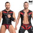 画像6: Maskulo【マスクロ】メンズ ノースリーブ ベスト レザー風 フェイクレザー ラバー ARMORED ZIPPERED VEST (6)