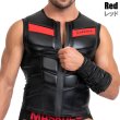 画像7: Maskulo【マスクロ】メンズ ノースリーブ ベスト レザー風 フェイクレザー ラバー ARMORED ZIPPERED VEST (7)