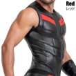 画像8: Maskulo【マスクロ】メンズ ノースリーブ ベスト レザー風 フェイクレザー ラバー ARMORED ZIPPERED VEST (8)