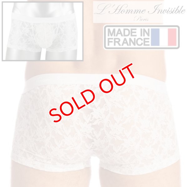 画像1: L'Homme Invisible【ロームアンヴィジーブル】 ボクサーパンツ メンズ ローライズボクサー パンツ メンズインナー メンズ下着 ボクサーバンツ ブランド White Lotus レース メッシュ ボクサー (1)