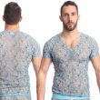 画像2: L'Homme Invisible【ロームアンヴィジーブル】男性用高級下着 レース メッシュ Ｔシャツ ルームウェア Icy Tropics (2)