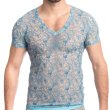 画像3: L'Homme Invisible【ロームアンヴィジーブル】男性用高級下着 レース メッシュ Ｔシャツ ルームウェア Icy Tropics (3)