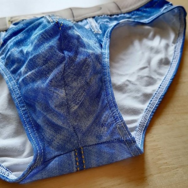 画像15: メンズビキニブリーフ デニムプリントビ ローライズ キニブリーフ シームレス タグレス男性下着 (15)