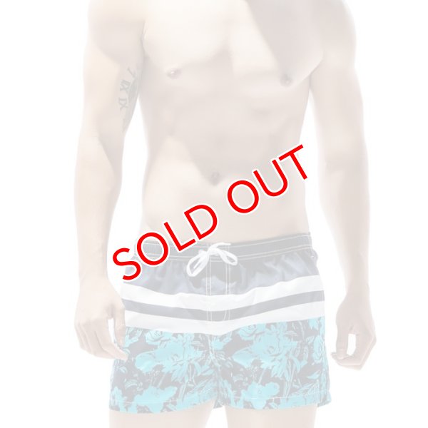 画像2: 【セビン】水陸両用 海パン スイムショーツ ストライプ&フラワー (2)