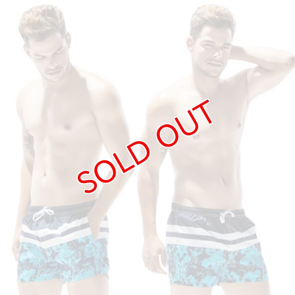 画像3: 【セビン】水陸両用 海パン スイムショーツ ストライプ&フラワー (3)