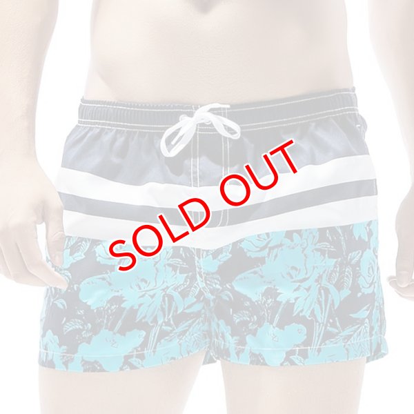 画像4: 【セビン】水陸両用 海パン スイムショーツ ストライプ&フラワー (4)