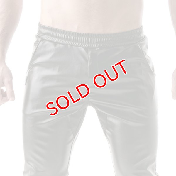 画像6: TOF Paris【TOFパリ】メンズ 合皮レザー風パンツ TOF Paris FETISH スウェットパンツBLACK (6)