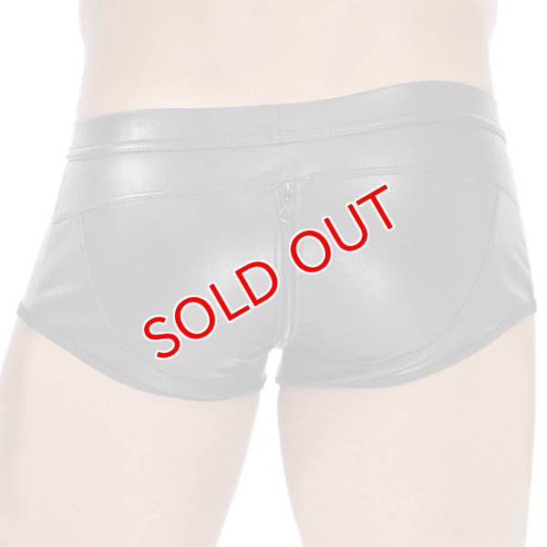 画像5: TOF Paris【TOFパリ】ボクサーパンツ 合皮・フェイクレザージッパー全開ボクサー FETISH FULL-ZIP ブラック (5)