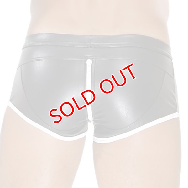 画像7: TOF Paris【TOFパリ】ボクサーパンツ 合皮・フェイクレザージッパー全開ボクサー FETISH FULL-ZIP  ブラック/ ホワイト (7)
