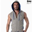 画像4: TOF Paris【TOFパリ】メンズ フート付きスウェット ノースリーブ スポーツウェア カジュアルウェア ZIPPED SLEEVELESS HOODIE (4)