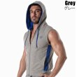 画像5: TOF Paris【TOFパリ】メンズ フート付きスウェット ノースリーブ スポーツウェア カジュアルウェア ZIPPED SLEEVELESS HOODIE (5)