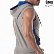 画像6: TOF Paris【TOFパリ】メンズ フート付きスウェット ノースリーブ スポーツウェア カジュアルウェア ZIPPED SLEEVELESS HOODIE (6)