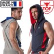 画像1: TOF Paris【TOFパリ】メンズ フート付きスウェット ノースリーブ スポーツウェア カジュアルウェア ZIPPED SLEEVELESS HOODIE (1)