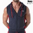 画像7: TOF Paris【TOFパリ】メンズ フート付きスウェット ノースリーブ スポーツウェア カジュアルウェア ZIPPED SLEEVELESS HOODIE (7)