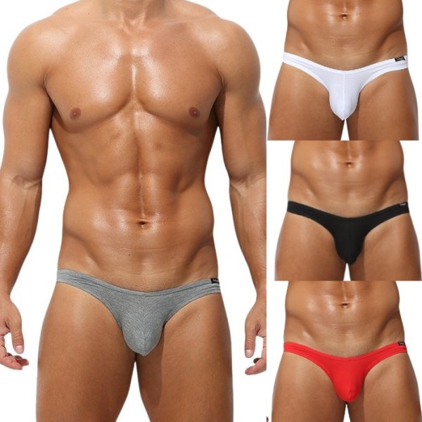 画像1: メンズビキニ メンズ ブーメランパンツ ビキニパンツ 立体ポーチ セクシー 生地 彼氏プレゼント 男性下着 (1)