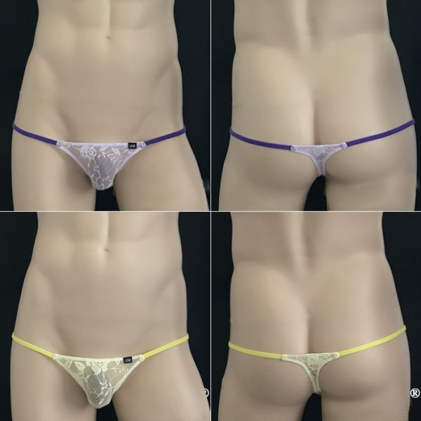 画像14: U.M. 男性下着 メンズTバック 極小レース シースルーTバック Under Moon/アンダームーン (14)