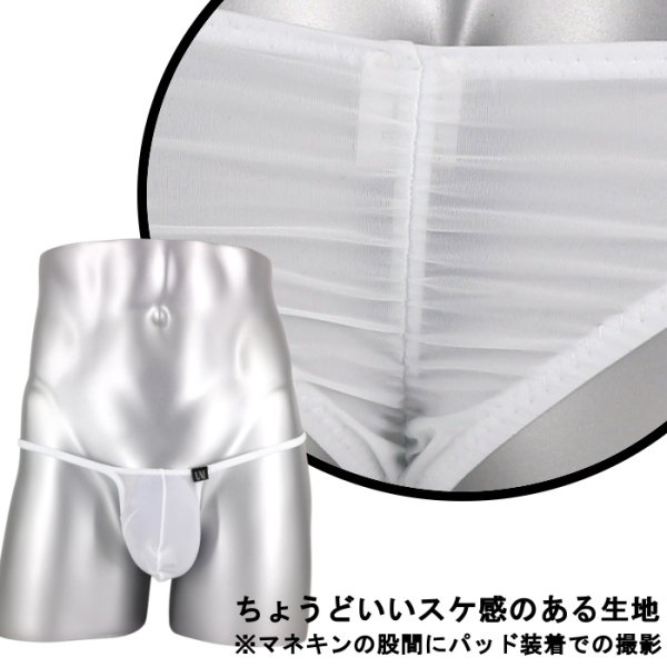 画像19: U.M.シースルー生地 ハーフバック Under Moon/アンダームーン ギャザー  メンズ極小ビキニ (19)