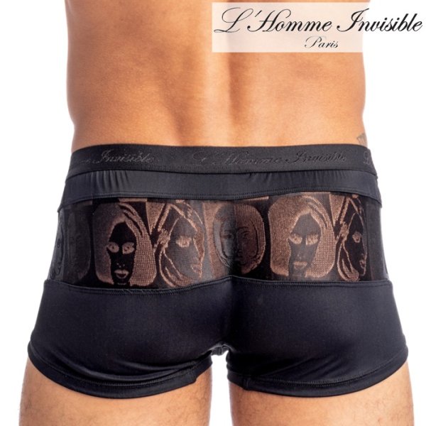 画像1: L'Homme Invisible【ロームアンヴィジーブル】 ローライズボクサーパンツ メンズ下着 Picasso Black ボクサー (1)