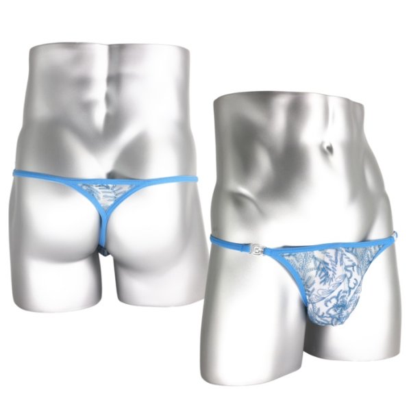画像7: L'Homme Invisible【ロームアンヴィジーブル】男性用 レース メッシュ Tバック Gストリング Icy Tropics (7)