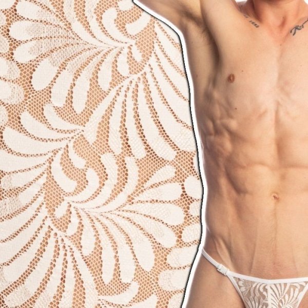 画像7: L'Homme Invisible【ロームアンヴィジーブル】 メンズTバック 男性用Tバック 男性Gストリング G-string Plume d'Argent レース メッシュ Tバック 男性下着 (7)