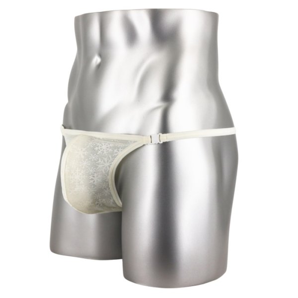画像4: L'Homme Invisible【ロームアンヴィジーブル】男性用Tバック メンズTバック Gストリング Snowflake レース メッシュ Tバック 男性下着 (4)