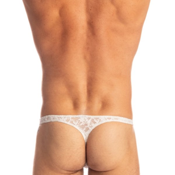 画像3: L'Homme Invisible【ロームアンヴィジーブル】 メンズTバック 男性用Tバック 男性Gストリング G-string White Lotus レース メッシュ Tバック 男性下着 (3)