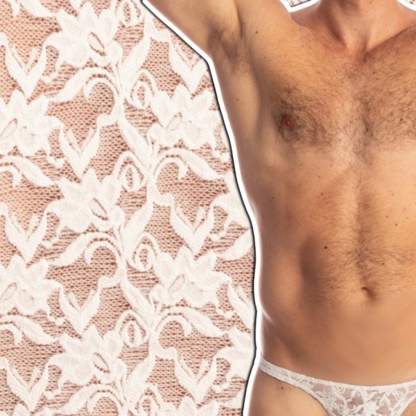 画像7: L'Homme Invisible【ロームアンヴィジーブル】 メンズTバック 男性用Tバック 男性Gストリング G-string White Lotus レース メッシュ Tバック 男性下着 (7)