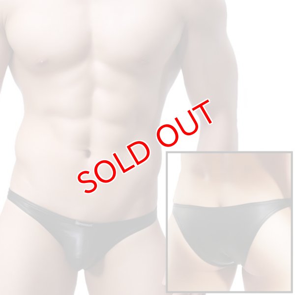 画像1: 【ウォーム】メンズビキニ レザーテイスト ハーフバックビキニ (1)