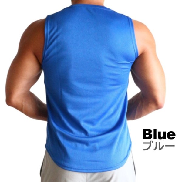 画像3: メンズタンクトップ ノースリーブ スポーツ 筋トレ カジュアルウェア ルームウェア ウエイトトレーニング (3)