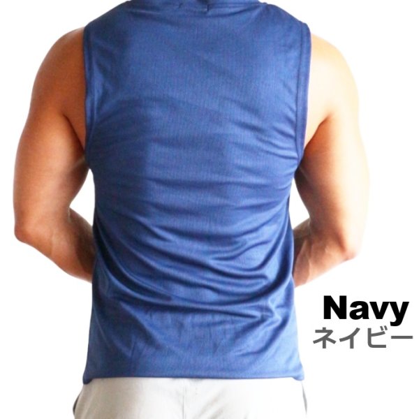 画像5: メンズタンクトップ ノースリーブ スポーツ 筋トレ カジュアルウェア ルームウェア ウエイトトレーニング (5)