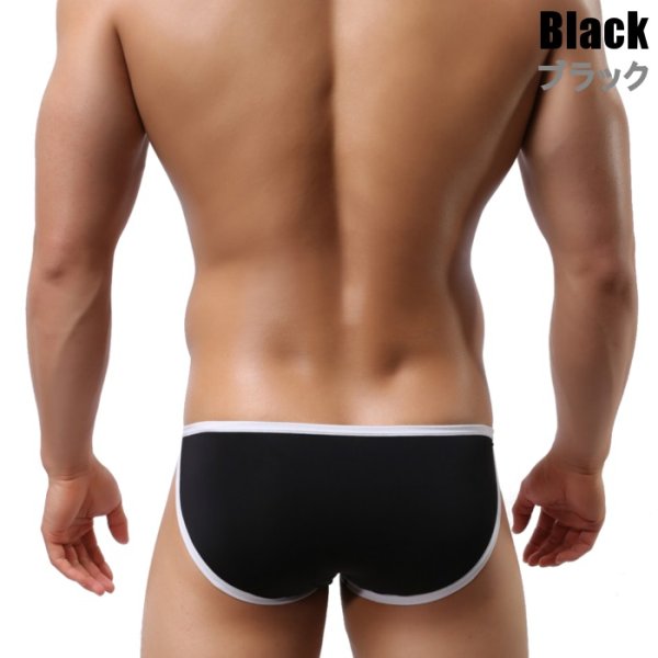 画像4: メンズビキニ 男性用パイピングビキニ ローライズ 速乾 ビキニ男性下着 (4)